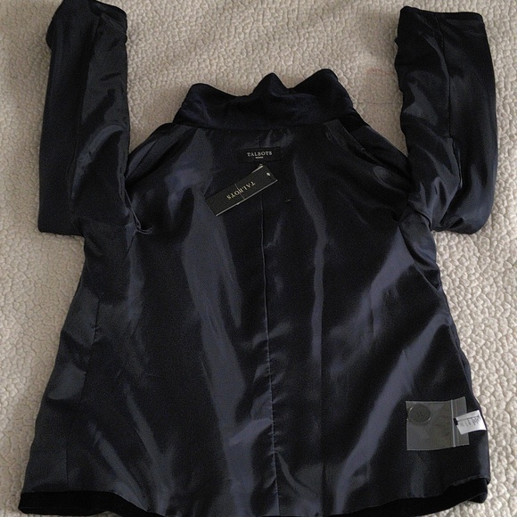 NWT Talbots 2P Navy Blue Velour Blazer Sport Coat - Picture 15 of 16